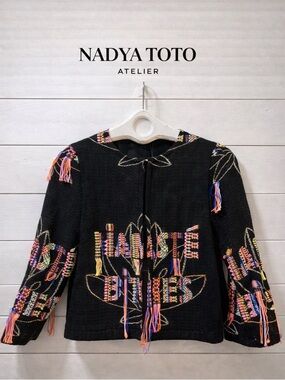 NADYA TOTO Black Embroidered Jacket – Size S